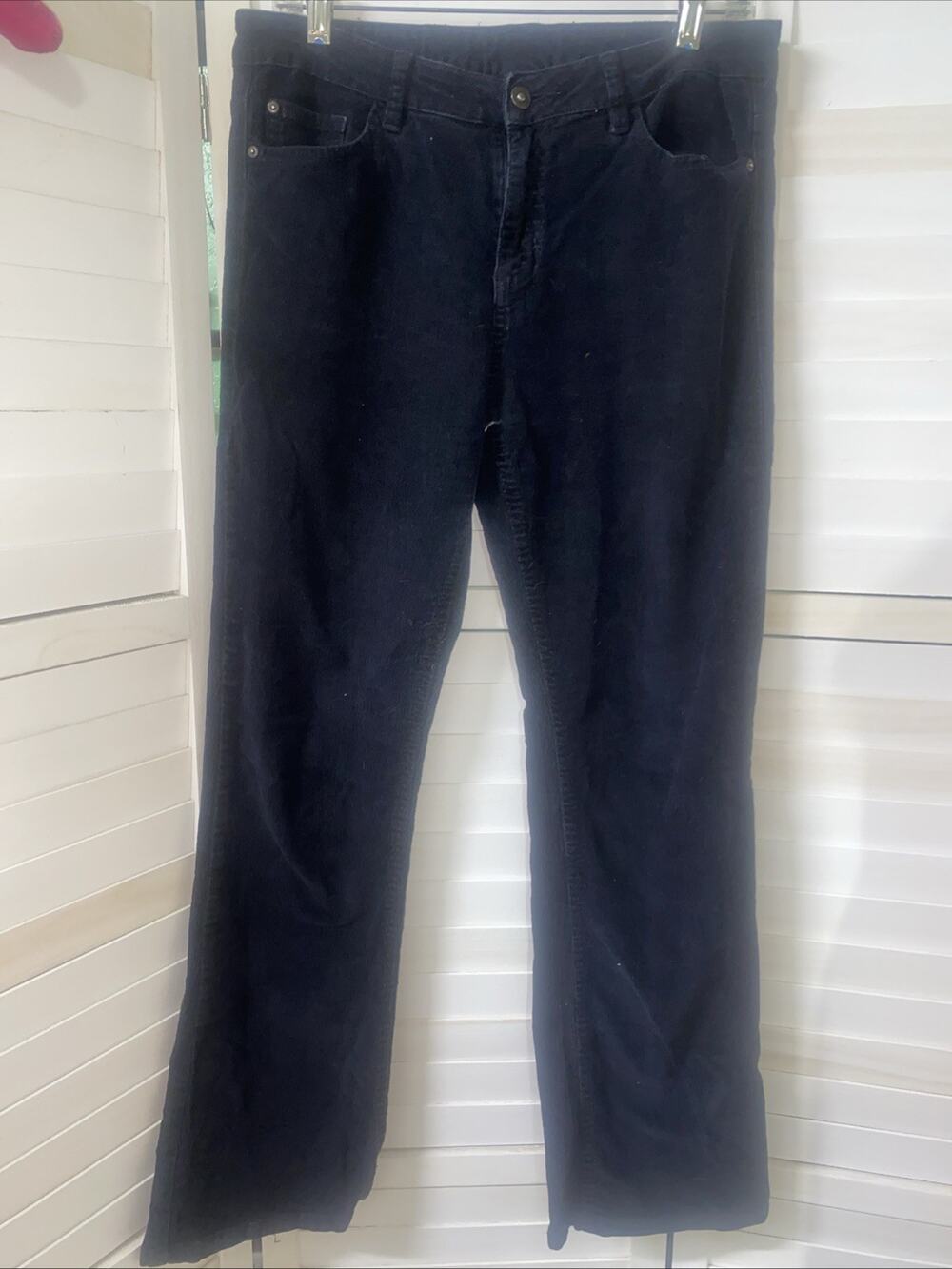 Passports Black Corduroy Pants Sz 8 Medium High Rise Straight Leg Minimalist